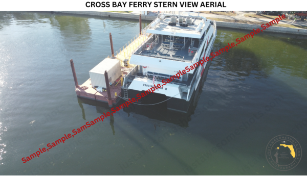 CROSS BAY FERRY STERN VIEW AERIAL