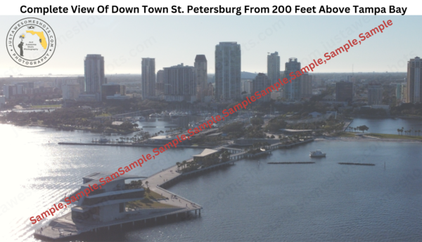 Complete View Of Down Town St. Petersburg From 200 Feet Above Tampa Bay